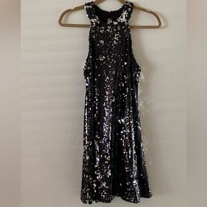 NWT Xtraordinary Sequin Elegant Black and Silver sequin Dress